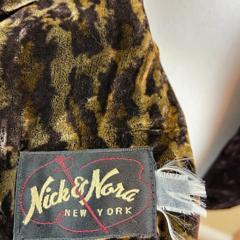 Vintage Nick & Nora Scarf  Velvet  Animal Print